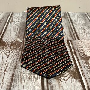 Vintage Paolo GUCCI Necktie 100% Silk Made In Italy Designer Chain pattern